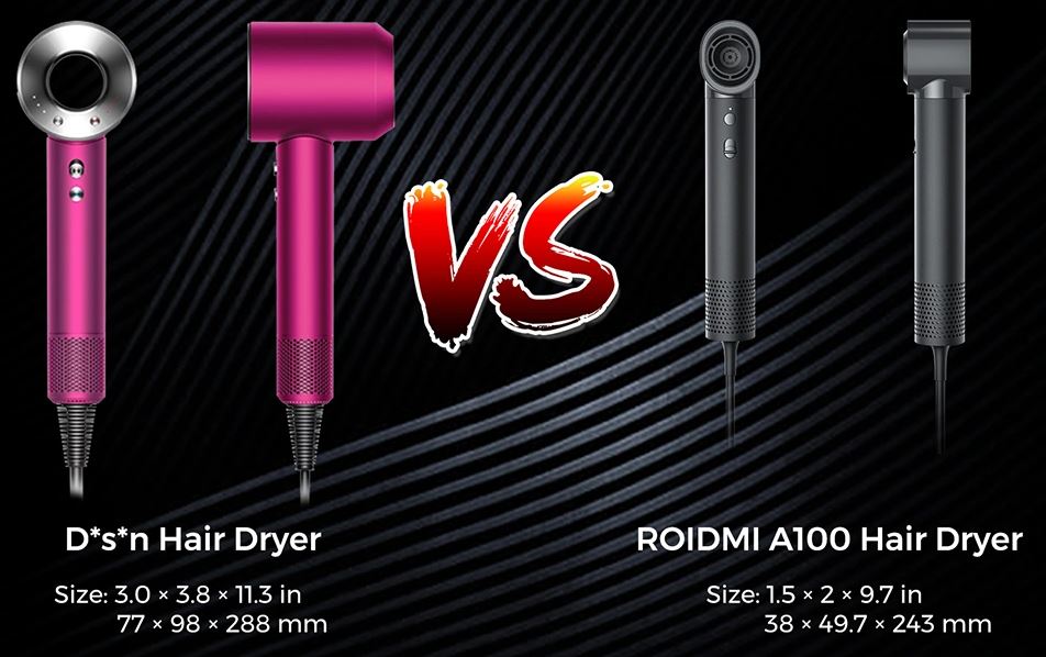 Roidmi A100 Haartrockner Hair Dryer Fön Vergleich Dyson Maße
