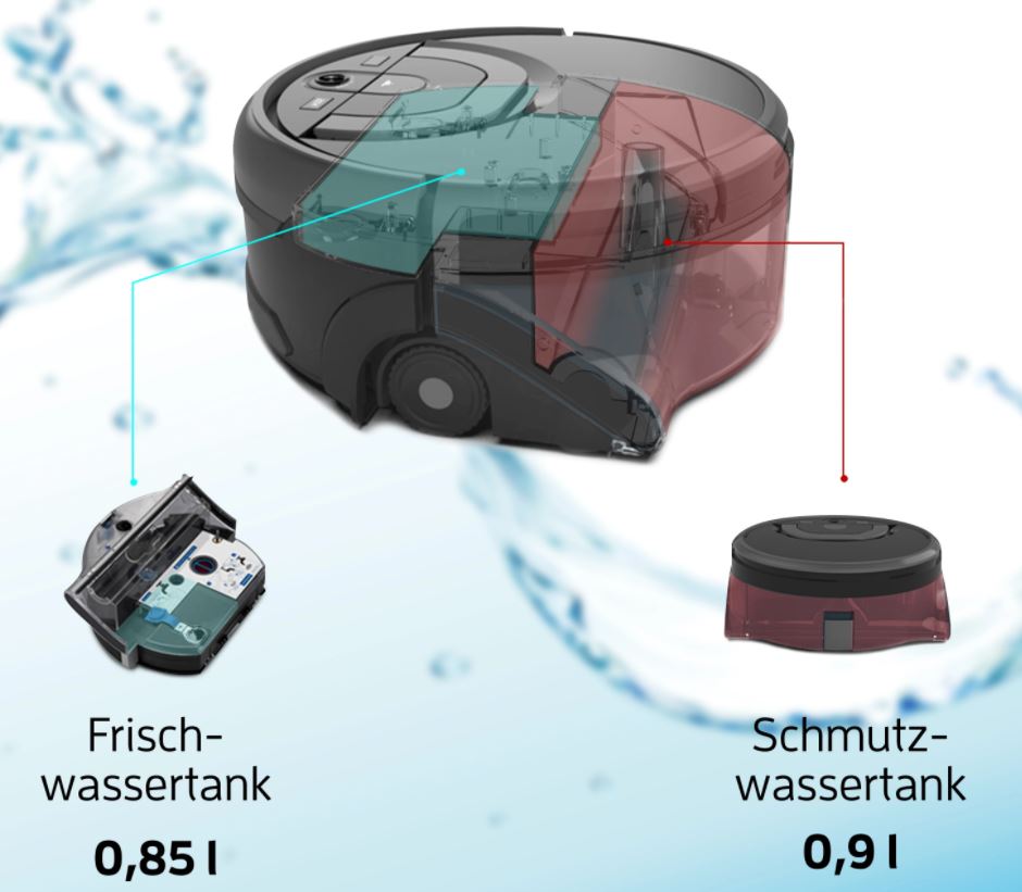 ZACO W450 Wischroboter zwei separate Wassertanks