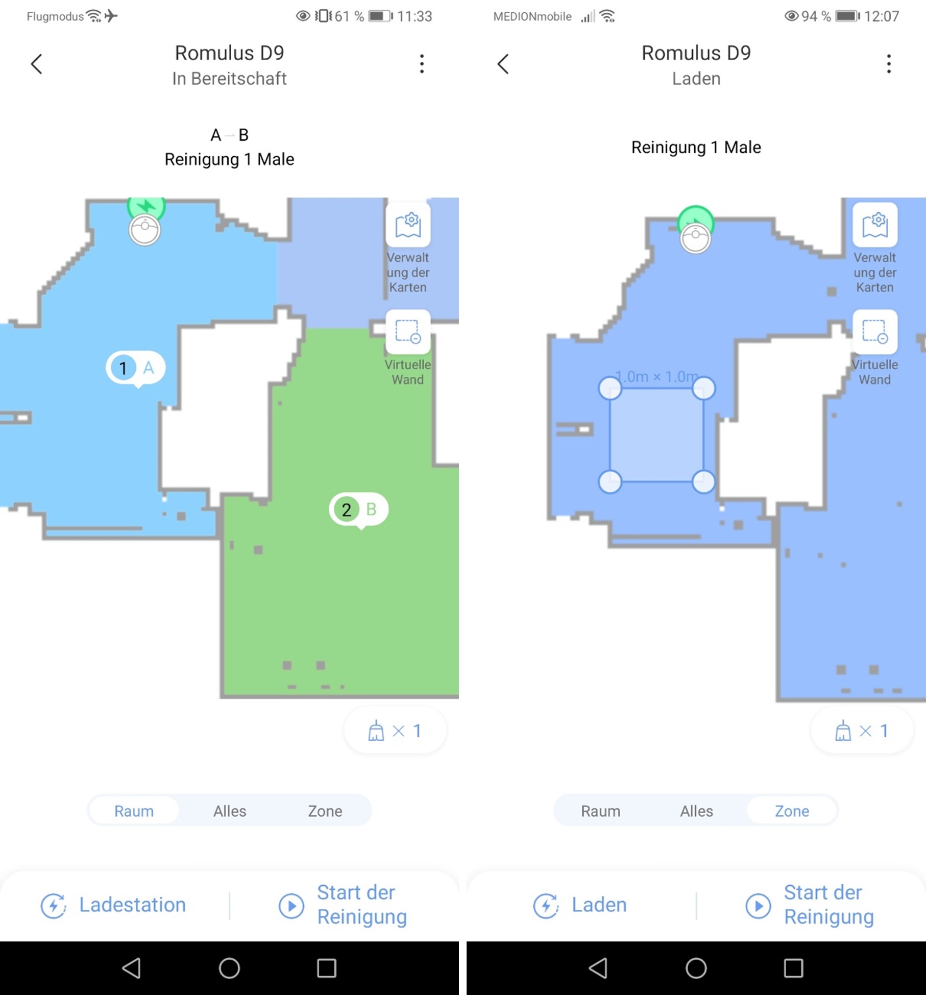 Dreame D9 Saugroboter App-Steuerung Xiaomi Home