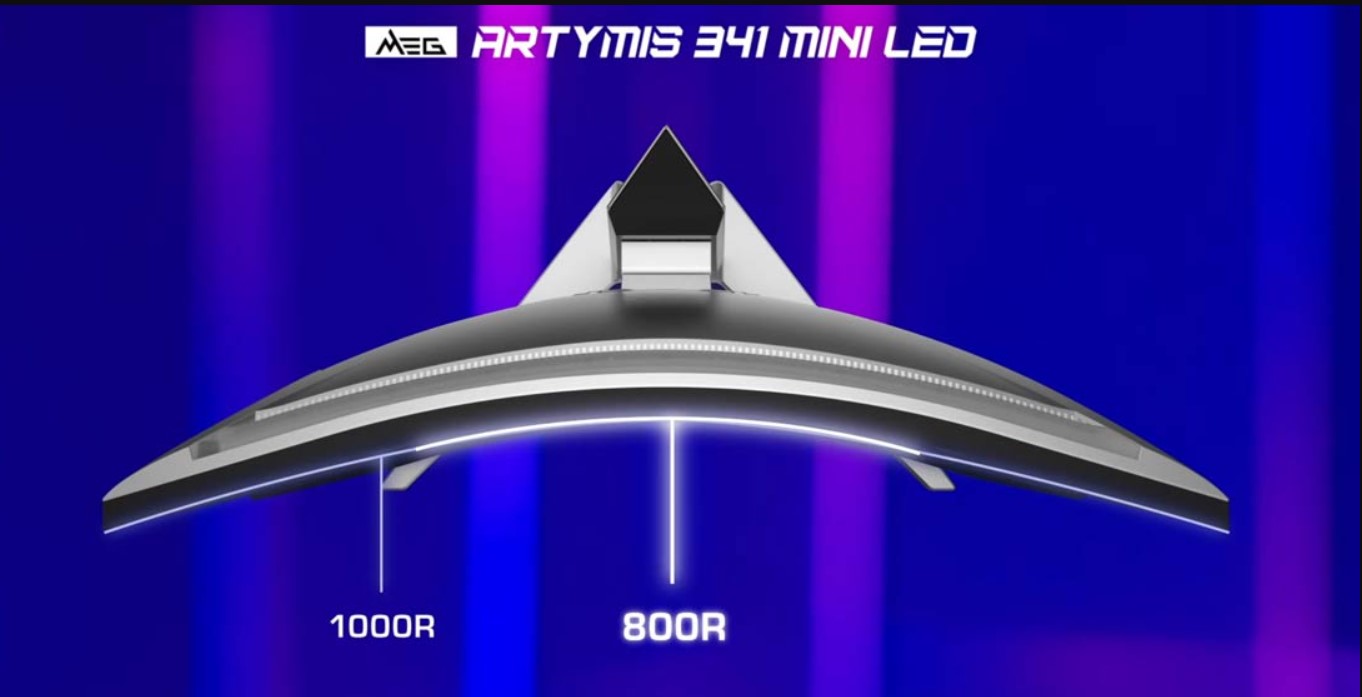 MSI MEG ARTYMIS 341 mit MINI LEDs und einer 1000R Krümmung