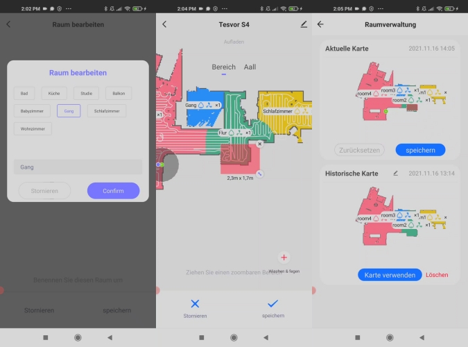 Tesvor S4 Saugroboter App virtuelle Karte selektive Raumeinteilung