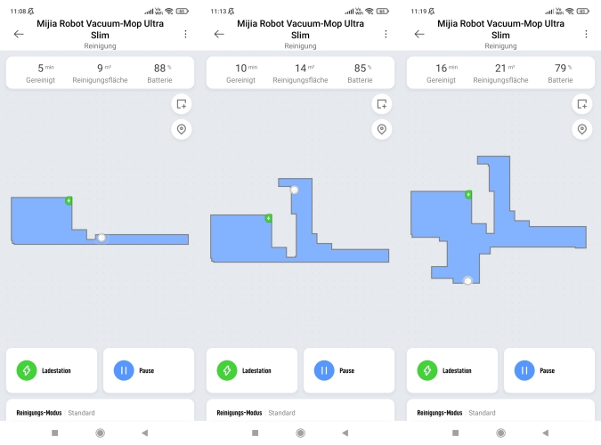 Xiaomi Mijia Ultra Slim Thin Saugroboter Home App Live-Mapping Kartenerstellung Beginn