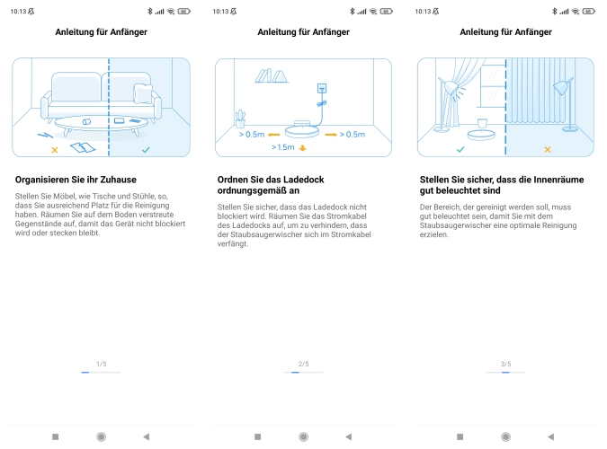 Xiaomi Mijia Ultra Slim Thin Saugroboter Home App Vorbereitung Start von Ladestation