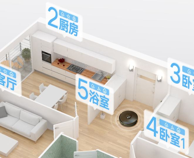 Xiaomi Mijia Pro 2 Saugroboter selektive Raumeinteilung Einzelraumansteuerung