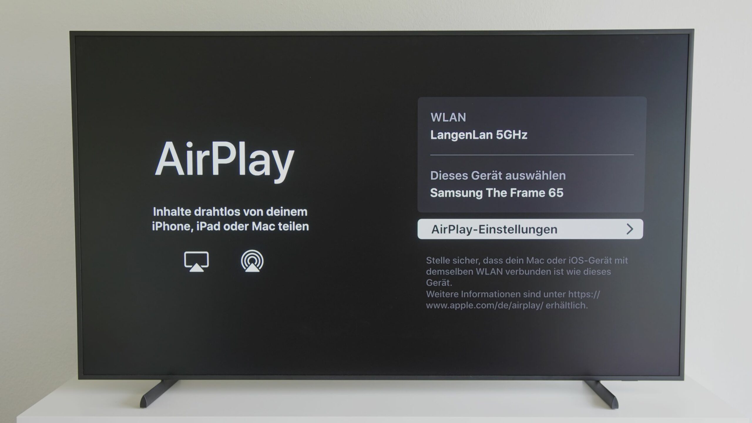 Samsung The Frame mit Apple AirPlay