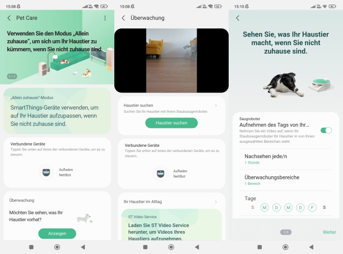 Samsung Jet Bot AI+ Saugroboter SmartThings App Pet Care Paket Download Haustiere
