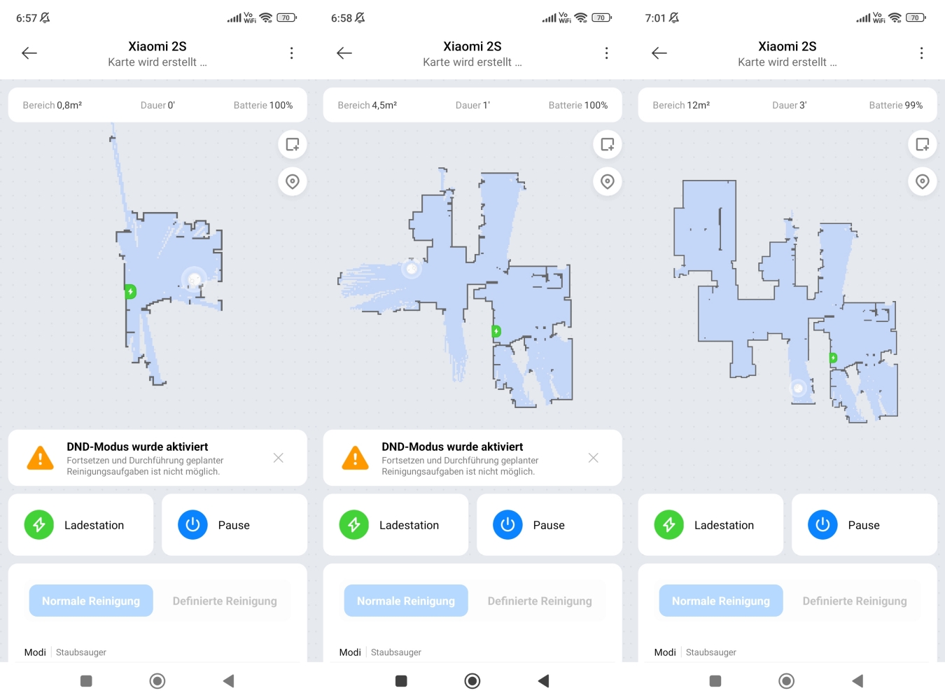 Xiaomi Mi Robot Vacuum Mop 2S Saugroboter App Live-Mapping Beginn