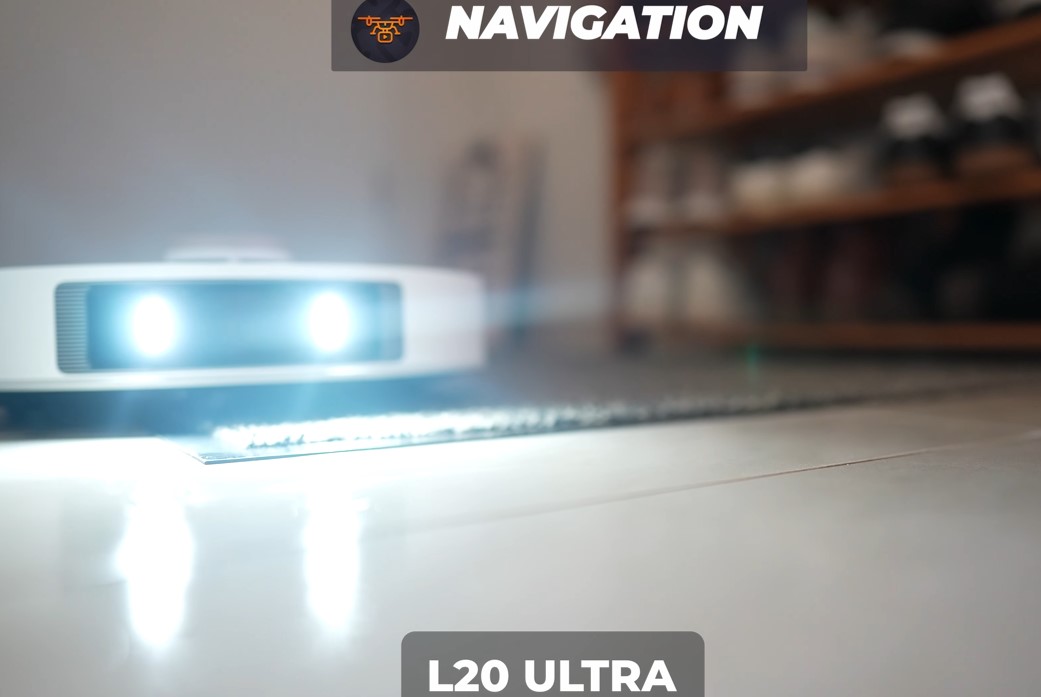 Dreame L20 Ultra Saugroboter mit LED-Leuchten in der Front